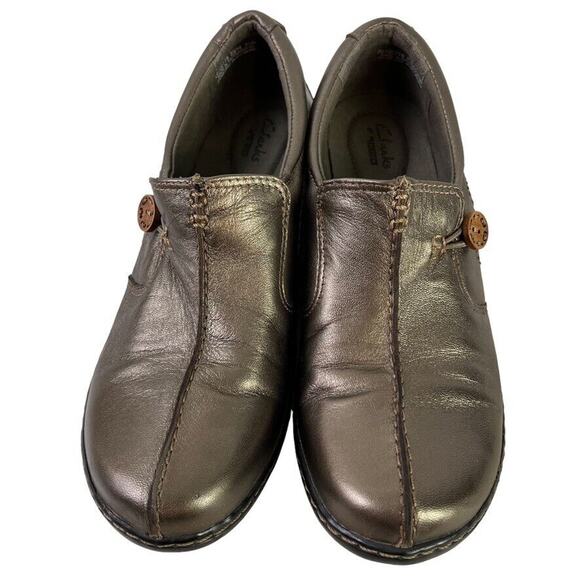 Clarks Collection Womens Un Loop Bronze Leather Loafers Flats Casual Shoes 9.5 N - Picture 6 of 16